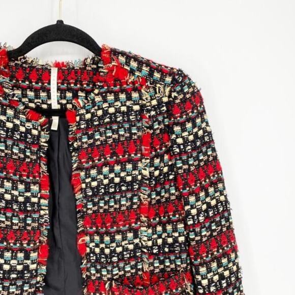 Truth and Pride Womens Red Stripe Tweed Blazer Jacket Small - Picture 5 of 9